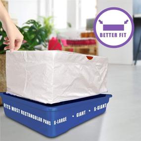 img 2 attached to 🐱 Alfapet Cat Litter Box Liners Extra Large - Heavy Duty 2 mil Thick Plastic - Clever Drawstring Liner for Easy Disposal - Secure Placement in Kitty Pan - Disposable