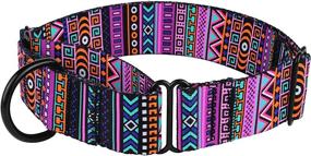 img 2 attached to 🐾 Premium Tribal Pattern Martingale Collars - Adjustable, Heavy-Duty Safety Training Collars for Medium to Large Dogs