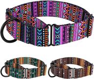 🐾 premium tribal pattern martingale collars - adjustable, heavy-duty safety training collars for medium to large dogs logo