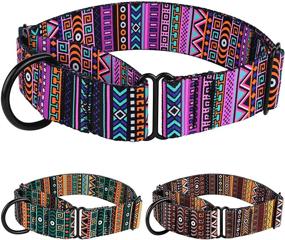 img 4 attached to 🐾 Premium Tribal Pattern Martingale Collars - Adjustable, Heavy-Duty Safety Training Collars for Medium to Large Dogs