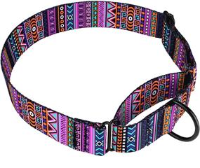 img 3 attached to 🐾 Premium Tribal Pattern Martingale Collars - Adjustable, Heavy-Duty Safety Training Collars for Medium to Large Dogs