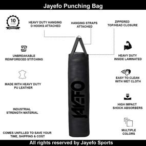 img 3 attached to 🥊 Jayefo Trexter Heavy Punching Bag - 6 ft, 5 ft, 4 ft - 10 Year Warranty - Muay Thai Heavy Bag for Boxing, MMA, Fitness - Workout Training Kickboxing, Punching Banana Bag (Unfilled)