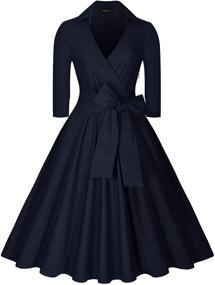 img 4 attached to Miusol Deep V Sleeve Vintage Classical Women's Clothing: Unveiling Timeless Elegance