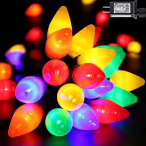 img 4 attached to 🎄 RECESKY C7 Christmas String Lights - 50 LED 24Ft Outdoor Smooth Bulb Light with 30v Adaptor, Extendable 8 Modes Fairy Lighting for Home Xmas Wreath Garland Christmas Tree Ornaments, Multi-Color