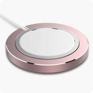 kingrunning stand for magsafe charger pad - sturdy metal holder for iphone 12, wireless charging protective case - rose gold logo