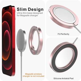 img 2 attached to KINGRUNNING Stand for MagSafe Charger Pad - Sturdy Metal Holder for iPhone 12, Wireless Charging Protective Case - Rose Gold