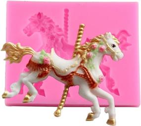 img 1 attached to Карусельная лошадка 3D Joinor из силикона: идеальна для украшения тортов фонданом, конфет, мастики и шоколада.