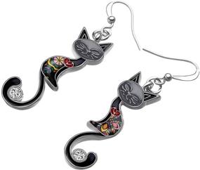 img 1 attached to 🎀 Dazzle with DUOWEI Enamel Cute Bow-knot Kitten Cat Earrings: Perfect Charms for Women, Girls, and Teens - Ideal Birthday or Holiday Gifts