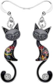 img 4 attached to 🎀 Dazzle with DUOWEI Enamel Cute Bow-knot Kitten Cat Earrings: Perfect Charms for Women, Girls, and Teens - Ideal Birthday or Holiday Gifts