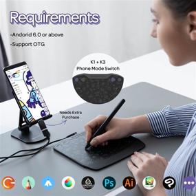 img 1 attached to GAOMON S630 Graphics Pen Tablet: Android OS Supported with 4 Express Keys & 8192 Levels Pressure Battery-Free Pen for Digital Drawing Beginners, OSU Gaming, 2D & 3D Animation