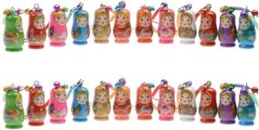 img 4 attached to Kisangel Russian Keychain Stacking Matryoshka