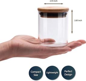 img 1 attached to 🌿 Kannfiz Stash Jar: Airtight Glass Container (165ml) with Humidity Control Smart Lid and Herbs Humidity Pack