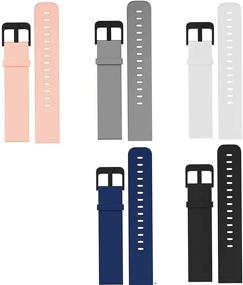 img 1 attached to YOUkei Soft Silicone Sport Bands 🏃 for Garmin Venu Sq: Quick Release, 5 Pack