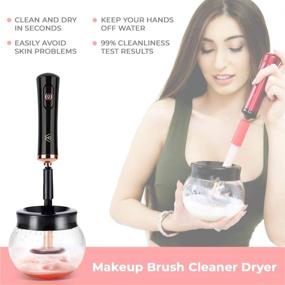 img 2 attached to 💄 Electric Makeup Brush Cleaner Kit - Automatic Makeup Brush Cleaner and Dryer Device - Fast Cleans and Dries All Makeup Brushes in Seconds (Battery Operated) by AlmaMar