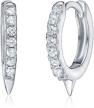 sterling silver earrings simulated diamonds logo