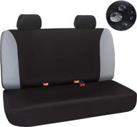 🚗 waterproof rear bench seat cover - water resistant fit for seat protection - quick install for cars, suvs, trucks - black and gray - 3 pc logo