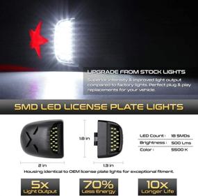 img 3 attached to 🚗 Enhance Vehicle Aesthetics with VIPMOTOZ Patriot Red Star License Plate Light Replacement for Cadillac Escalade, Chevy Silverado, Tahoe, Suburban, GMC Sierra, Yukon XL - Full LED Assembly Pair