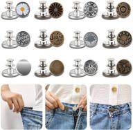 12-piece jean button pin set - easy, no-sew solution for perfectly fitted jeans logo