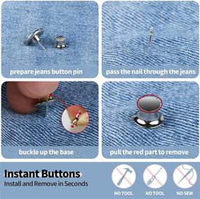 img 2 attached to 12-Piece Jean Button Pin Set - Easy, No-Sew Solution for Perfectly Fitted Jeans