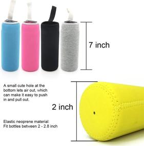 img 3 attached to 🧴 Kvvdi 8-Pack Neoprene Water Bottle Sleeve Set - Fits 12 oz to 18 oz Bottles, 16.9 oz Insulated Glass Drink Bottle Cover