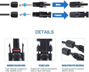 img 2 attached to JHBOX Solar Panel Connectors: Male and Female Kit for Heavy-Duty Design (10) – IP67 Waterproof and Resistant to Extreme Temperatures