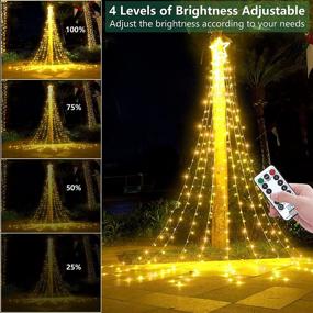 img 2 attached to 🎄 Decute Outdoor String Lights, 8 Modes & Timer, Remote Control, Waterproof 320 LED Christmas Tree Lights Star Lights for Yard Garden Backyard Wedding Holiday Decor, Warm White