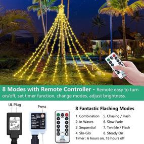 img 3 attached to 🎄 Decute Outdoor String Lights, 8 Modes & Timer, Remote Control, Waterproof 320 LED Christmas Tree Lights Star Lights for Yard Garden Backyard Wedding Holiday Decor, Warm White