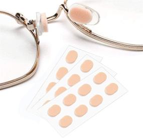 img 4 attached to 👃 12 Pairs of Soft Foam Adhesive Nose Pads for Eyeglasses/Sunglasses - Anti-Slip Silicone Nose Pads Stick-On, 1.0mm Thickness, Skin Color