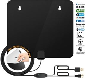 img 4 attached to Indoor HDTV Antenna for Digital TV with USB Power Supply and 10FT Coaxial Cable - Long Range Amplified TV Antenna for HD TV, 1080P Indoor TV Antenna (50-80 Miles)