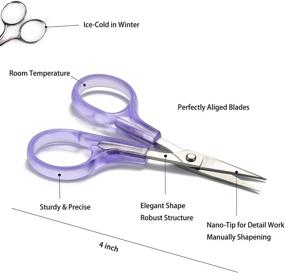 img 3 attached to 🔪 PAFASON 4" Stainless Steel Detail Craft Scissors Set: Straight & Precise Tips, Safety Cap, Ergonomic Handle - Ideal for Paper Cutting, Sewing, Crafting, Quilting