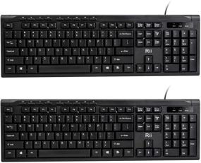 img 4 attached to 💻 (2-Pack) Rii RK907 Ultra-Slim USB Keyboard for Mac and PC - Black: Compact & Compatible with Windows 10/8/7/Vista/XP