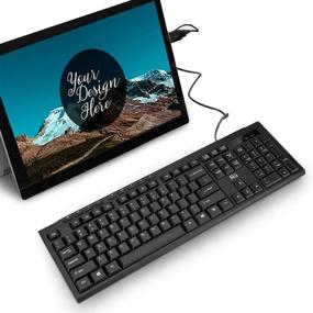 img 3 attached to 💻 (2-Pack) Rii RK907 Ultra-Slim USB Keyboard for Mac and PC - Black: Compact & Compatible with Windows 10/8/7/Vista/XP