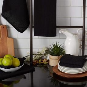 img 2 attached to 🧼 DII 6 Piece Black Recycled Cotton Kitchen Collection Dishtowel Set, 18x26 Inches