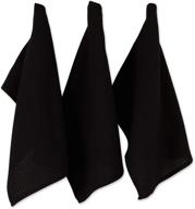 🧼 dii 6 piece black recycled cotton kitchen collection dishtowel set, 18x26 inches логотип