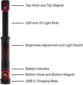 img 2 attached to 🔦 NEIKO 40337A Cordless 10-Watt 2-in-1 COB LED and UV Work Light: Rechargeable 4000-mAh Li-Ion Battery, Up to 8 Hours Run Time, Magnetic Base with 2 Swivel Hooks
