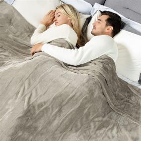 img 4 attached to 🔥 WOOMER King Size Electric Heated Throw Blanket - Dual Controllers, 10 Heat Levels, Fast Heating, Auto Off, Over-Heat Protect - 100% Soft Velvet, Machine Washable