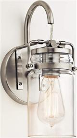 img 4 attached to 💡 KICHLER Brinley 11.5" 1 Light Wall Sconce: Sleek Brushed Nickel Design with Clear Glass