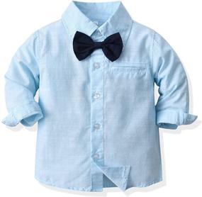 img 2 attached to 👔 Suspender Clothing Sets for Toddler Boys: Clothes with Sleeves for Better Style and Comfort