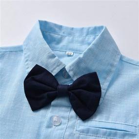 img 1 attached to 👔 Suspender Clothing Sets for Toddler Boys: Clothes with Sleeves for Better Style and Comfort