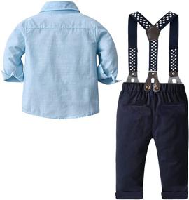 img 3 attached to 👔 Suspender Clothing Sets for Toddler Boys: Clothes with Sleeves for Better Style and Comfort