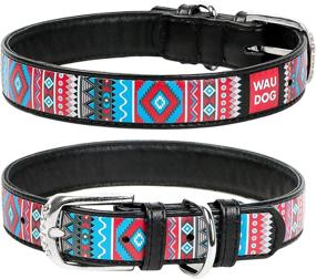 img 3 attached to 🐶 27 Patterns of Stylish Leather Dog Collar for Puppies, Small, Medium, and Large Dogs - Boy & Girl Leather Buckle Collar - Black