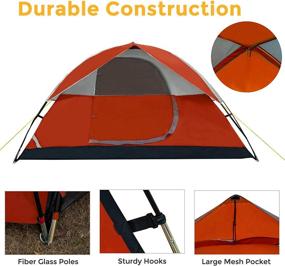 img 2 attached to High Performance Pacific Pass 4 Person Family Dome Tent for Outdoor Adventures - Easy Set Up, Removable Rain Fly - 108.3 x 82.7 x 59.8 inches - Vibrant Orange Design