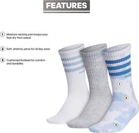 img 3 attached to adidas Women's 3-stripe 🧦 Crew Socks - Pack of 3