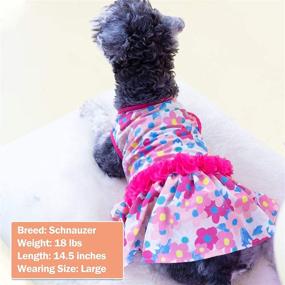 img 2 attached to 🌸 Floral Dog Dress with Flower Decor - Polkadot Design for Small Dogs | Soft Material, Pet Clothes for Dogs | KYEESE Dog Apparel