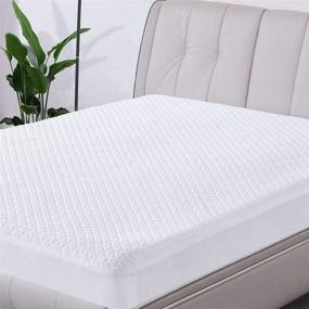 img 4 attached to NexHome Premium Waterproof Mattress Protector | 3D Air Fabric Mattress Cover | Deep Pocket 15-18 Inches | Breathable White | King Size