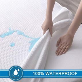 img 1 attached to NexHome Premium Waterproof Mattress Protector | 3D Air Fabric Mattress Cover | Deep Pocket 15-18 Inches | Breathable White | King Size