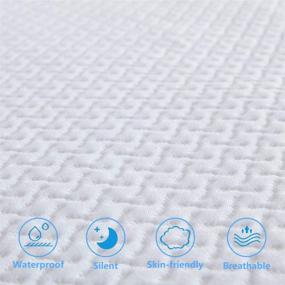 img 2 attached to NexHome Premium Waterproof Mattress Protector | 3D Air Fabric Mattress Cover | Deep Pocket 15-18 Inches | Breathable White | King Size