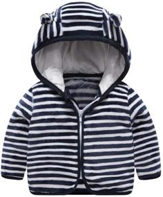 img 1 attached to 🧸 Voopptaw Little Kids Bear Hooded Zipper Coral Fleece Jacket: Trendy Outerwear for Children