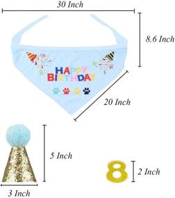 img 3 attached to 🐾 HIFEOS Dog Birthday Party Supplies Set of 6 in Blue & Pink - Dog Bandana, Tutu Skirt, Birthday Hat, Bowtie, Banner & Bow Hairpin - Ideal Gift for Small Dogs, Puppies, and Cats