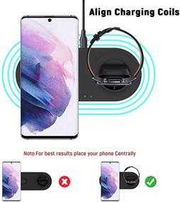 img 1 attached to Wireless Charger for Samsung Galaxy Watch 3, Active 1/2, Gear S3, and Phone - EloBeth Charger Stand, Compatible with S21/S20/S10/S10e/S9/S8 Note10/9/8/Buds 2